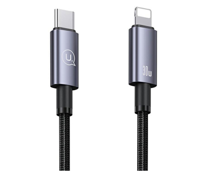 Kabel USAMS  Kabel USB-C na Lightning 30W 0,25mFast Charging stalowy